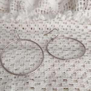 Sterling Silver Twisted Hoop Earrings - Women Jewelry
